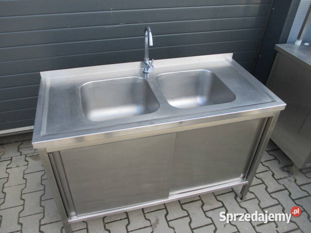 Zlew Gastronomiczny 2 Komorowy Drzwi Suwane