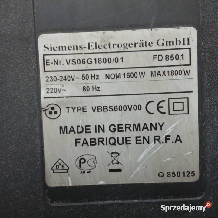 Siemens odkurzacz 1800w Pozostałe