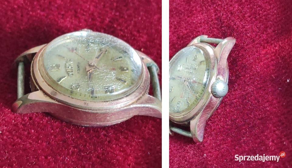 DELBANA pozłacany vintage szwajcarski zegarek świętokrzyskie Kielce