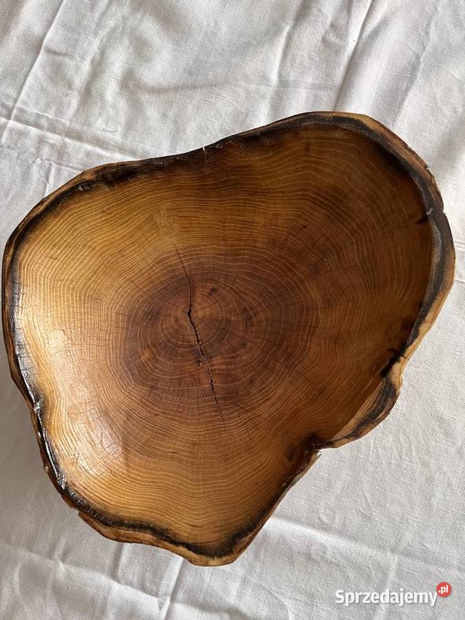 piękna misa z drewna na owoce handmade Nisko