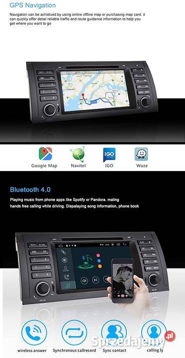 Radio 2din Android 10 BMW E39 E53 X5 wifi Pyrzowice
