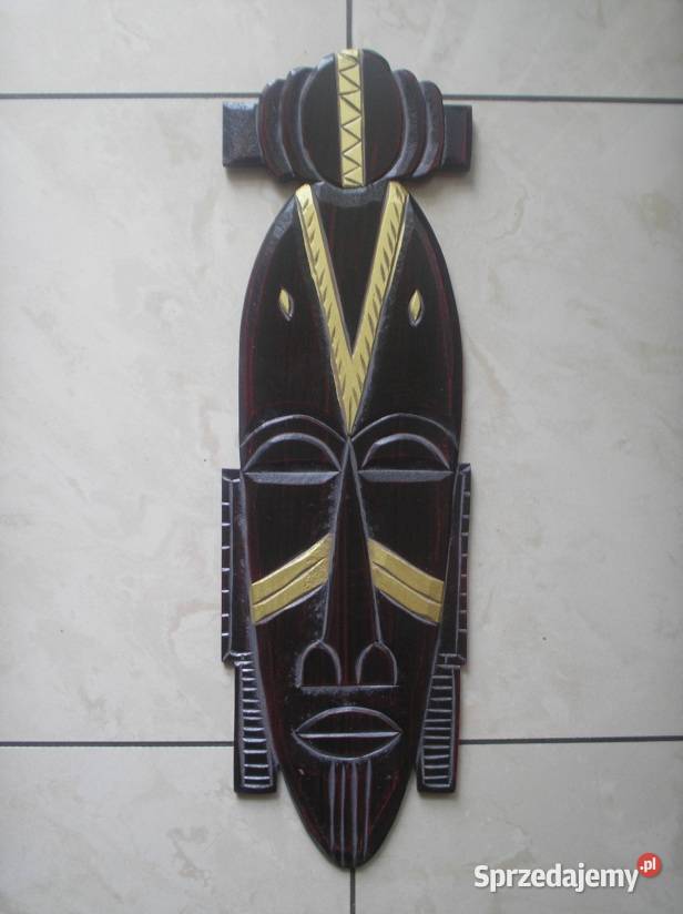 Ozdoba na ścianę afrykańska maska odcienie brązowego Kraków