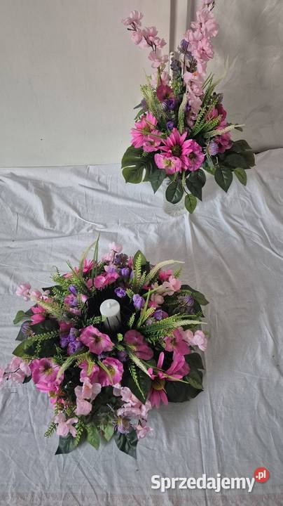 Stroik kompozycja na cmentarz z lampionem Pleszew