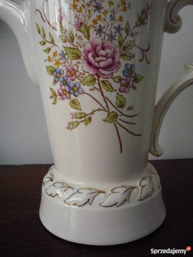 Angielski czajnik z zaparzaczem antyk Porcelana i szkło Ryki