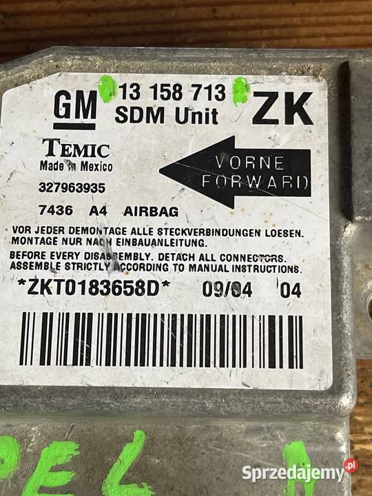 Sensor Airbag 13158713ZK Opel Meriva A Margonin