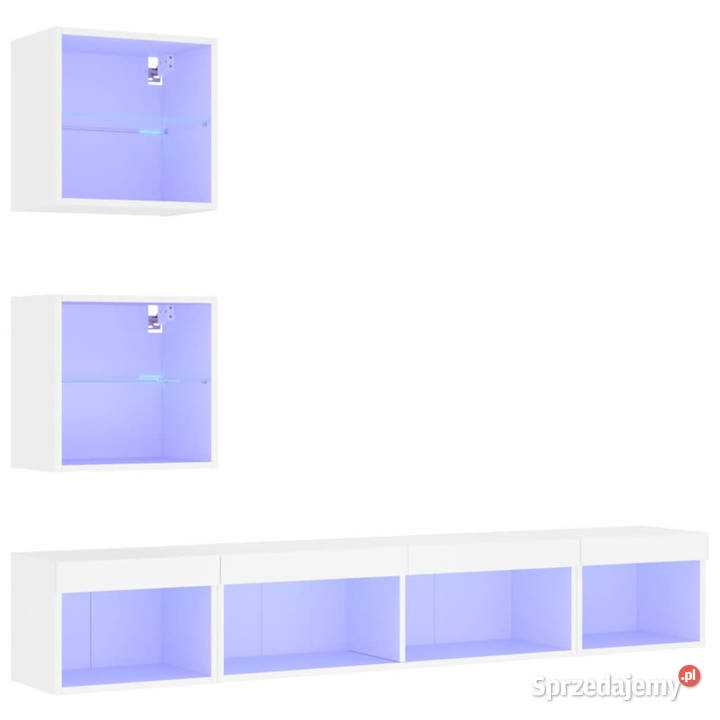 5częściowy zestaw mebli TV z LED biały WM3216697 Warszawa