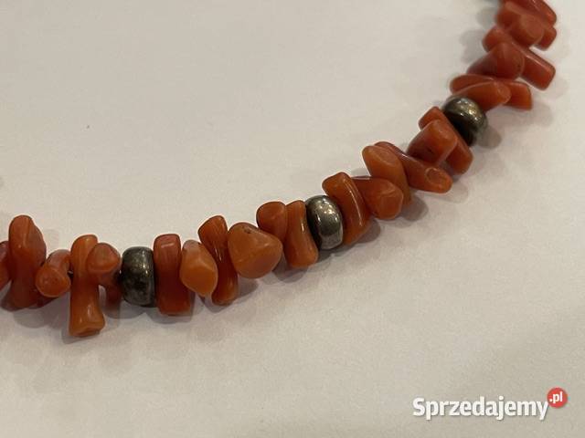 Srebrna bransoletka 925 z naturalnym koralem sprzedam