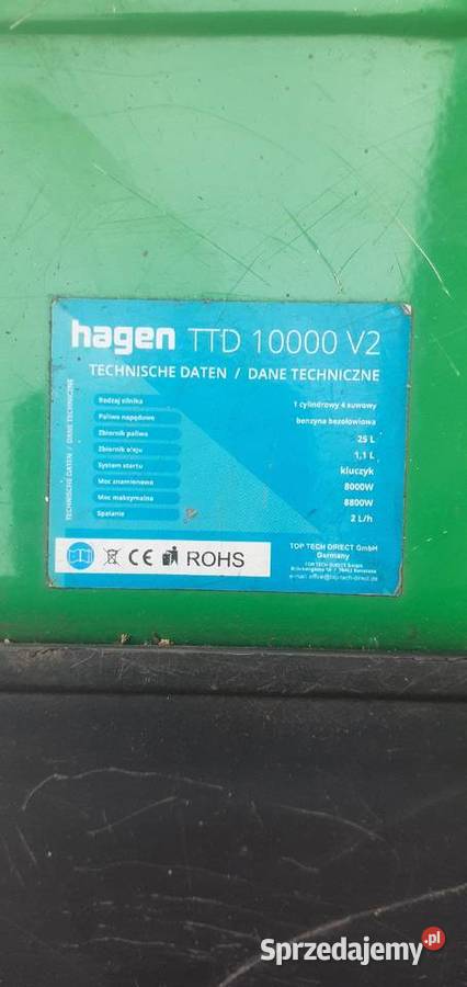 Agregat prądotwórczy HAGEN TTD 10000 V2 Łódź