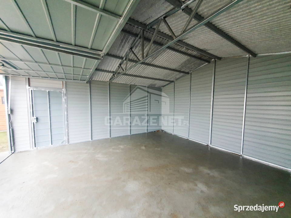 GARAŻ BLASZANY 6X6 m 2x BRAMA DREWNOPODOBNY Łapanów
