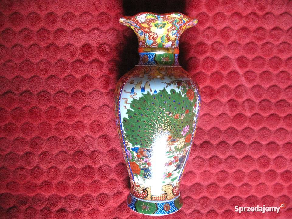 Wazon Misternie zdobiony złoty relief porcelana Wazony Siedlce