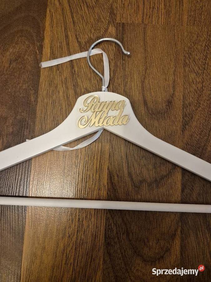 serdecznie sprzedam wieszak Panna Młoda biały szary/srebrny Kraków