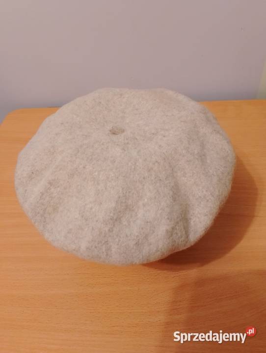 BERET wełniany szary melanż FEZKO 100 wełna z Dla kobiet Złotniki sprzedam