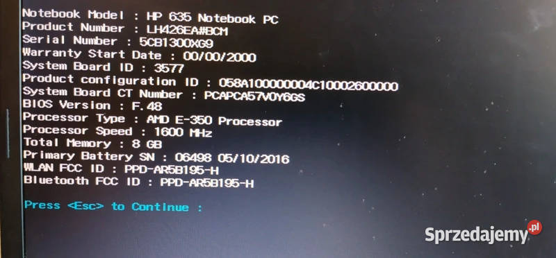 Laptop HP 635 w stanie Lublin