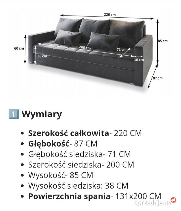 Kanapa z funkcją spania Swarzędz