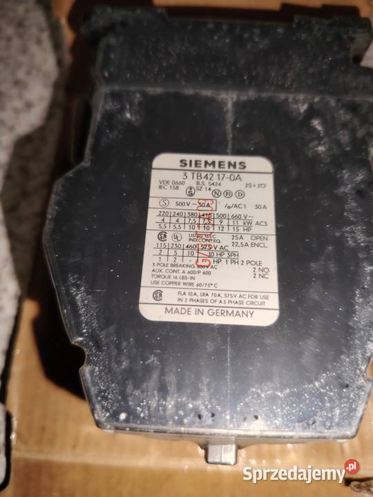 Siemens 3TB42 17OA stycznik Pozostałe Poręba