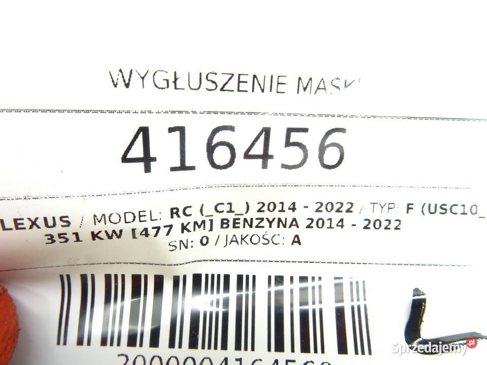 WYGŁUSZENIE MASKI LEXUS RC SportowyCoupe