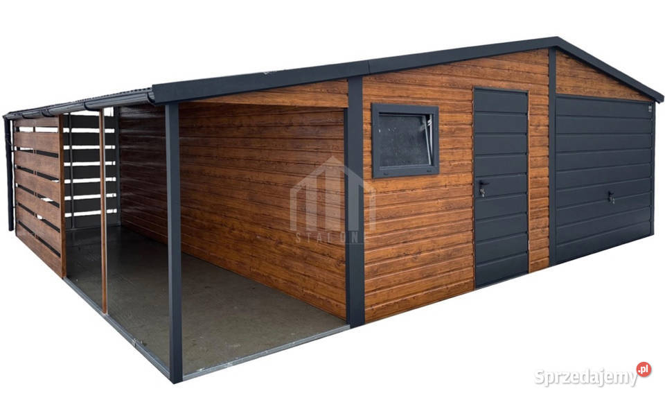 Garaż blaszany 6x6m wiata 2m brama uchylna drzwi Szczecin