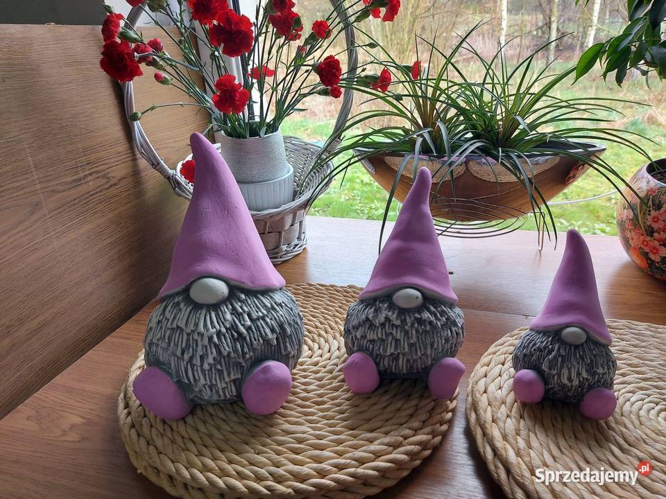 komplet krasnali brodacze gipsowe gnom komplet 3 Wrocław