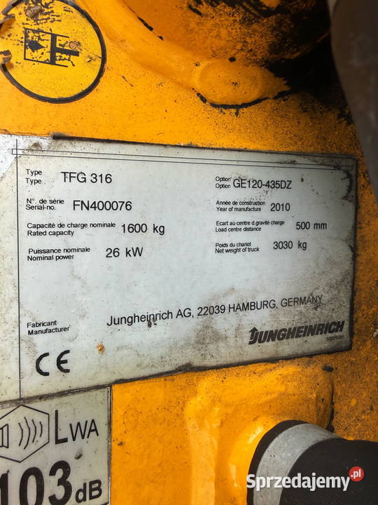 wózek widłowy JUNGHEINRCH TFG316 1600 Triplex Wózki widłowe Motoryzacja łódzkie Działoszyn