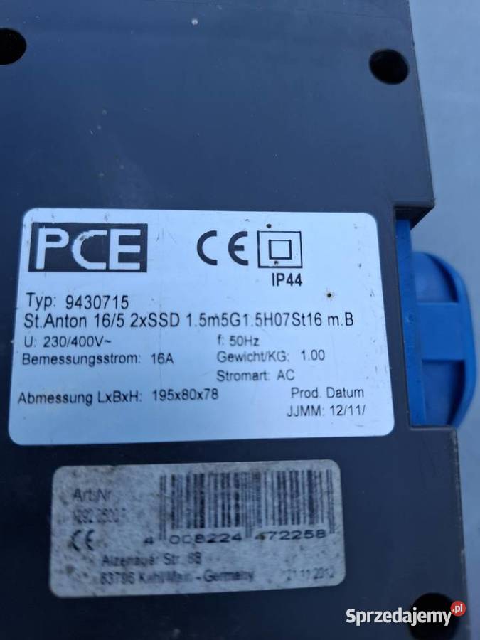 Adapter PCE 9430715 400V 16A IP44 CEE 16A 2