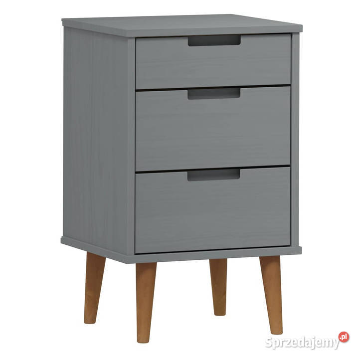 Szafka nocna MOLDE szara 40x35x65 lite drewno Warszawa