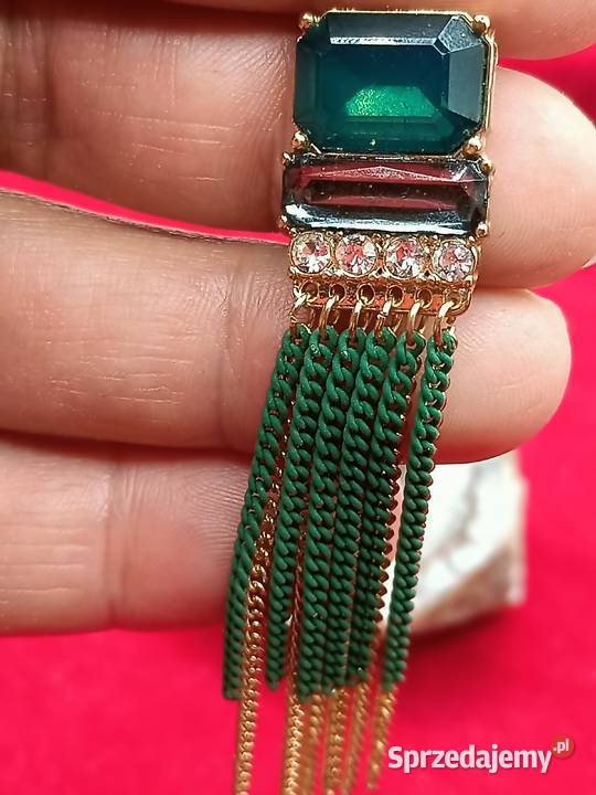 Kolczyki długie błyszczące wyraźny kolor Zamość