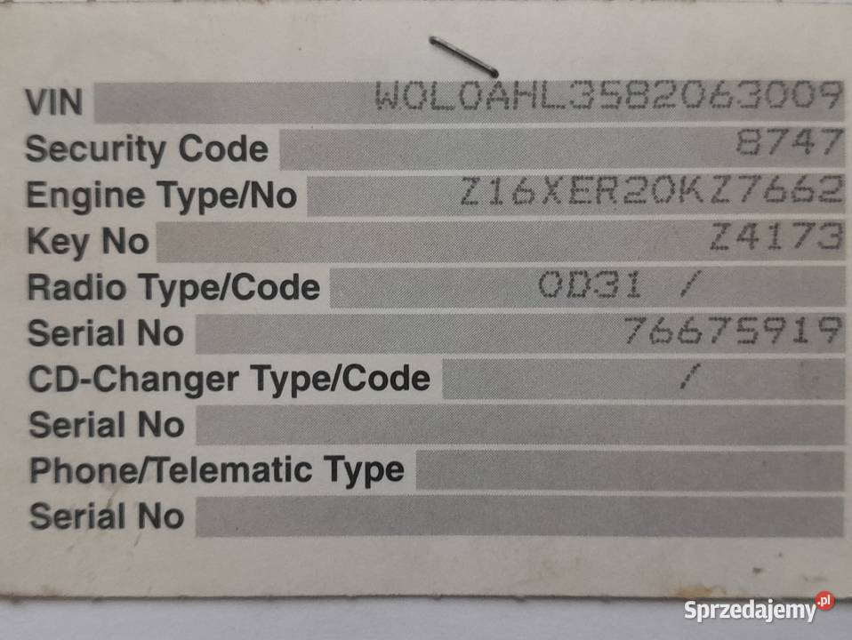 Opel astra III H zafira b 16 16V z16XER licznik Nisko