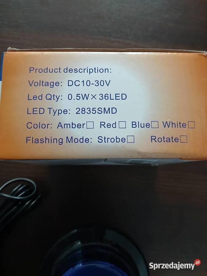 Niebieska lampa ostrzegawcza LED Nowy Targ