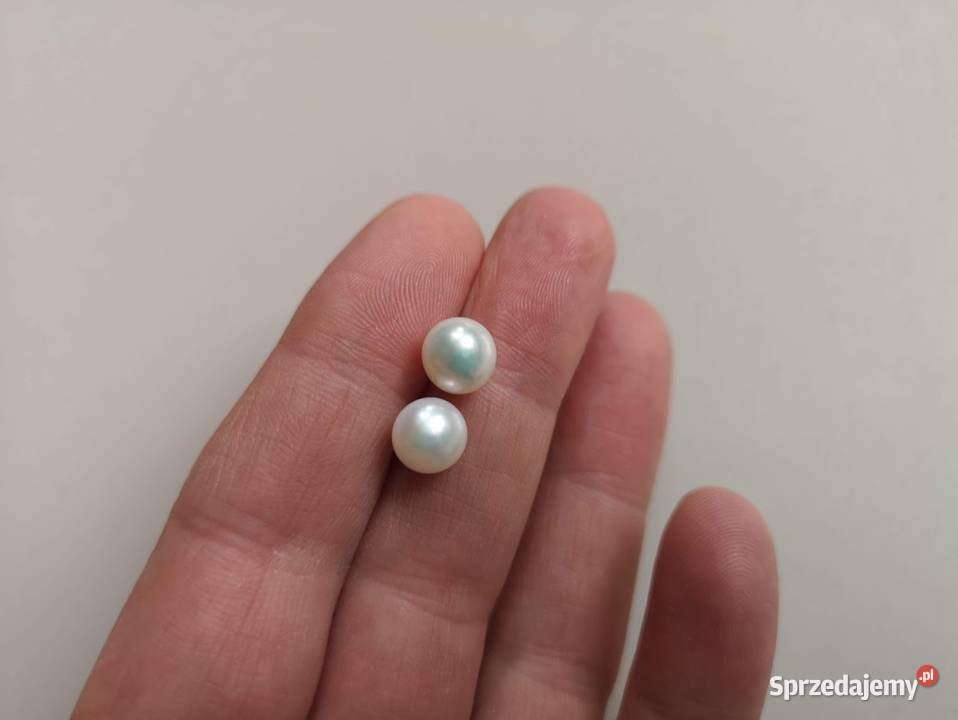 kolczyki z perłą mabe sztyfty srebro naturalna Toruń