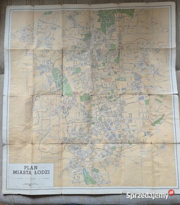 Mapa miasta Łódź 1956 r miękka