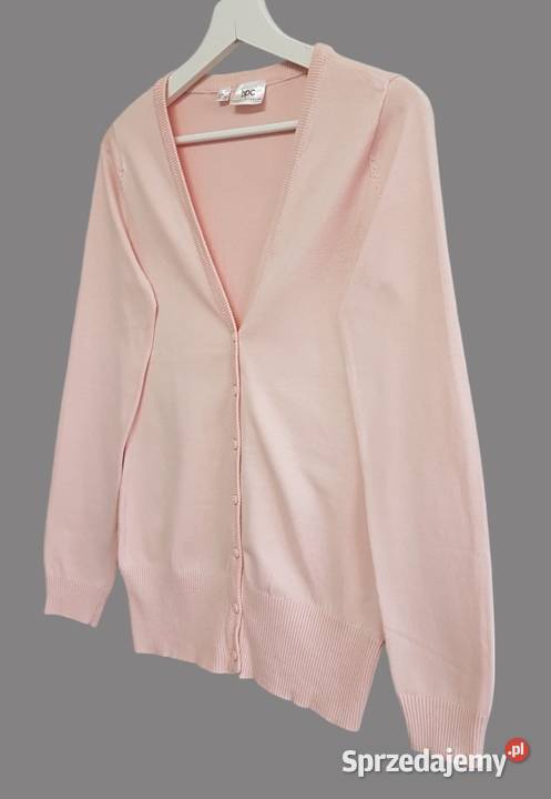 Damski bawełniany sweter pudrowy róż z długim Chrzanów