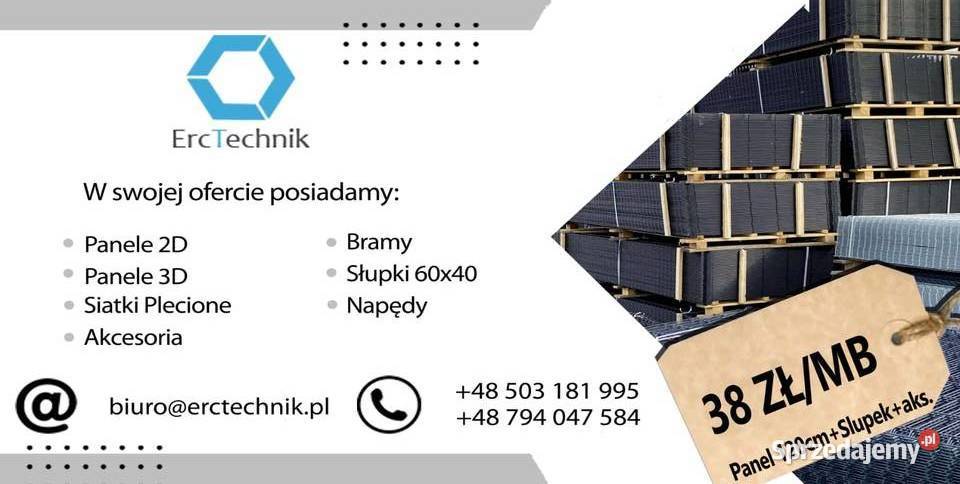 Zestaw panel słupek akcesoria 120 m 38 mb lubuskie Skwierzyna