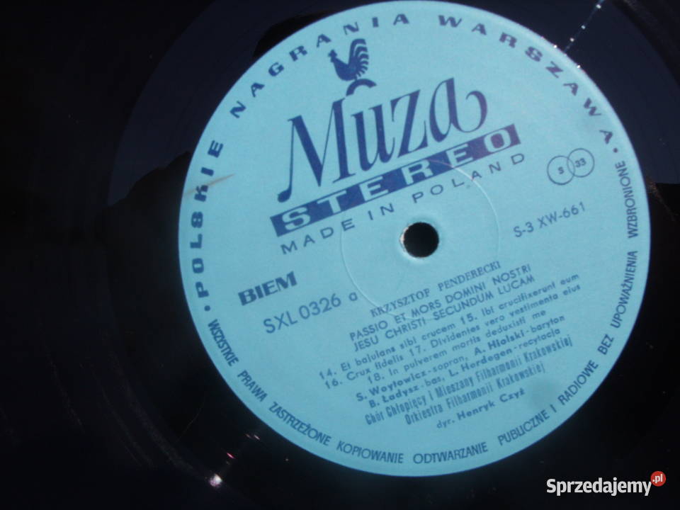 Kloasyka LP PENDERECKIPASSIO ET MORS2 CD Płyty i kasety Wołów