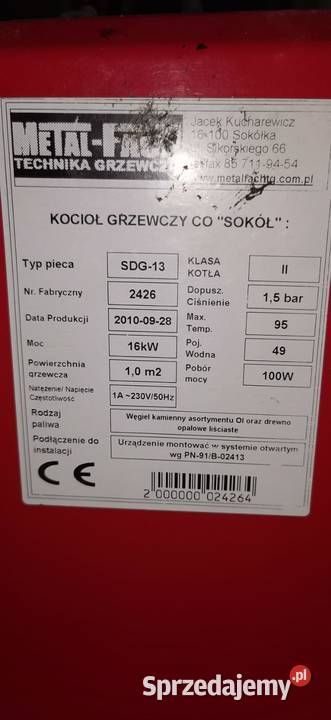 Kocioł grzewczy SOKÓŁ na paliwo stałe Szprotawa
