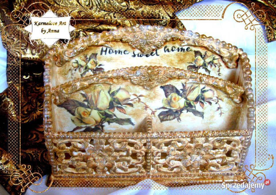 Listownik organizer ażurowy decoupage rękodzieło Warszawa