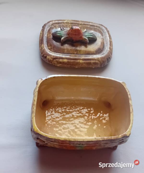 Ceramiczna szkatułka Jasba zdobiona glazurą Koźminek