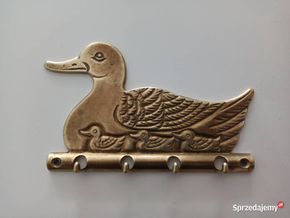 Stary wieszak na klucze kaczka kaczki mosiądz Bielsko-Biała