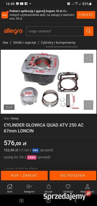 Glowica cylinder tlok pierscionki loncin 250 Bardzice