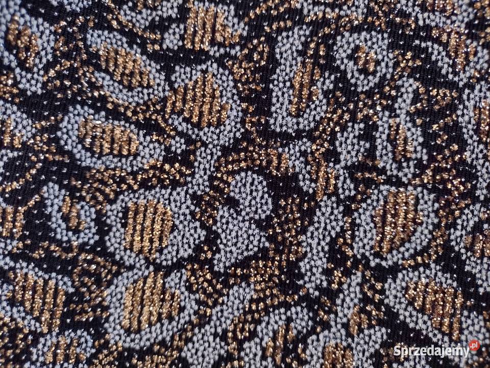 38M Złote legginsy brokatowe z Londynururki NOWE Rozmiar 38(M) Spodnie Kraków
