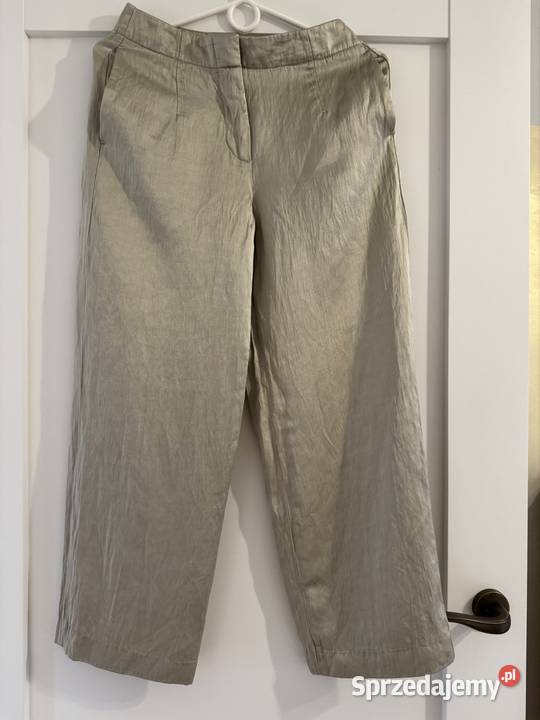 Spodnie damskie 34 Massimo Dutti wiskoza len śląskie