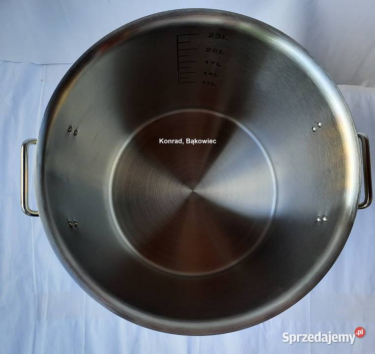 Duży Garnek 25L z NIERDZEWKI z pokrywką MIARKA i
