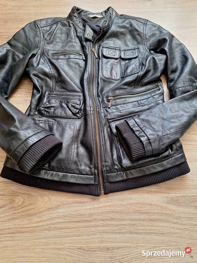 Piękna kurtka owcza skóra naturalna z czarny Kraków