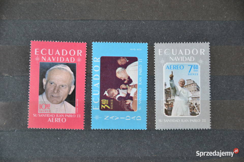 Znaczki Papież Jan Paweł II Ekwador I Ks dolnośląskie