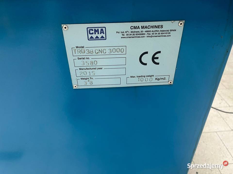 WYCINARKA DRUTOWA CNC CMA TRD38 CNC 3000 2015r Bydgoszcz