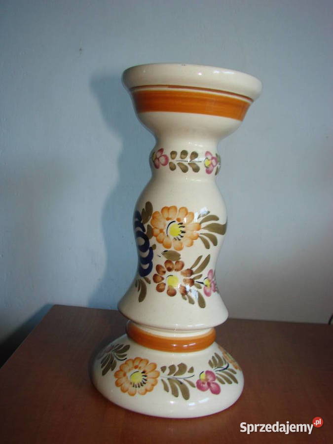 Włocławek fajansowy świecznik pomorskie Pruszcz Gdański