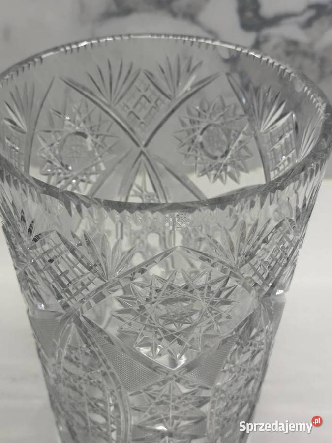 Wazon kryształowy z lat PRLu Łódź