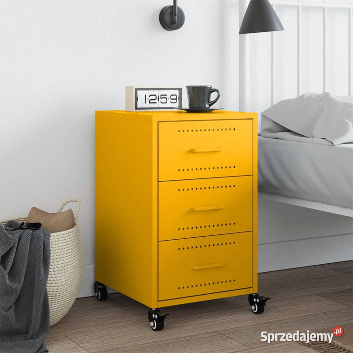 Szafka nocna musztardowa 36x39x59 stal WM846731 Warszawa