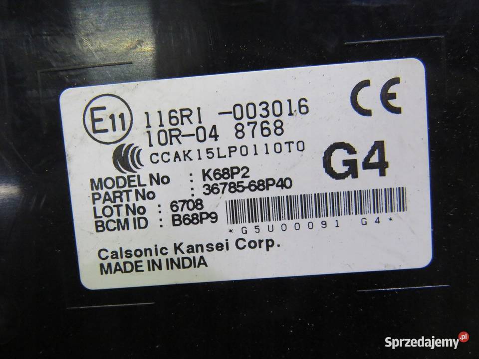 MODUŁ STEROWNIK SUZUKI BALENO II 3678568P40 lubelskie