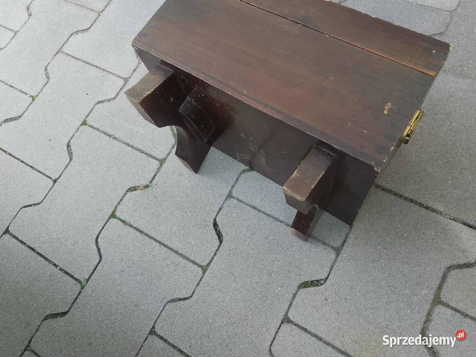 Drewniana skrzynka na akcesoria obuwnicze Zabawne gadgety Legnica sprzedam