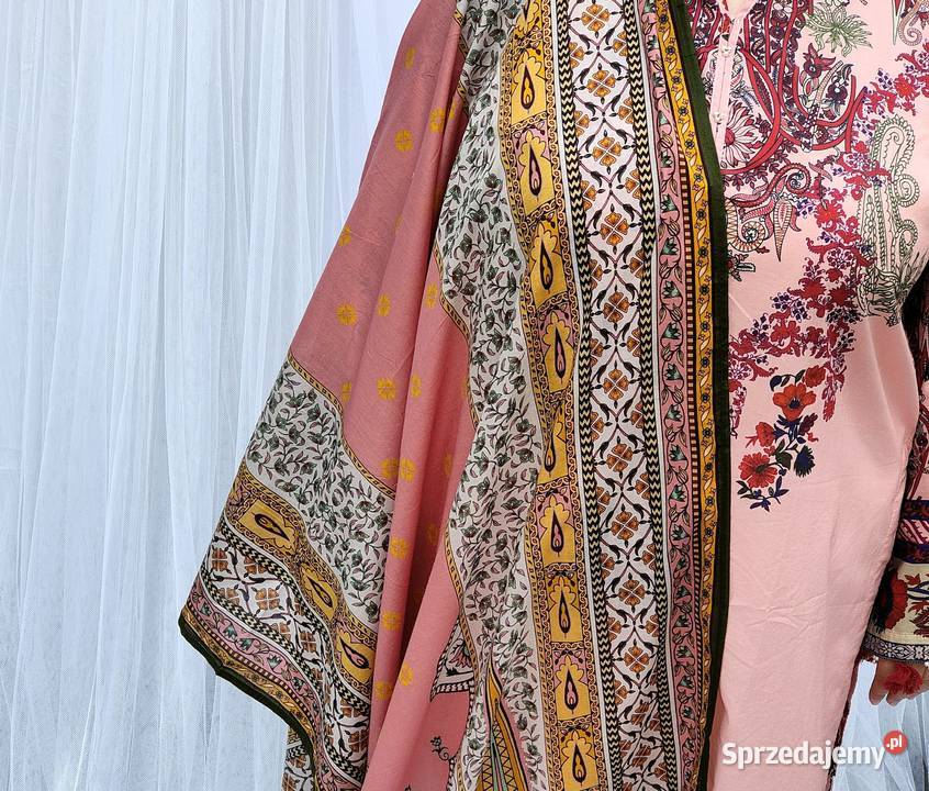 Duża chusta szal dupatta różowa bawełna kolorowy Pozostałe zachodniopomorskie sprzedam